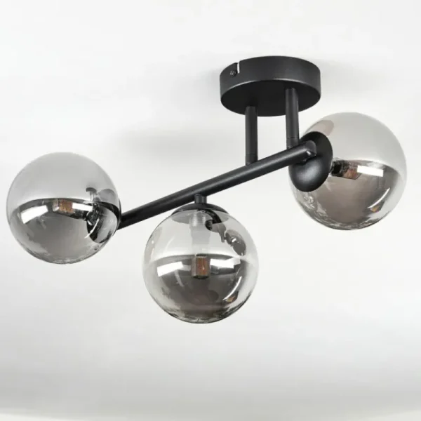 hofstein Chehalis Plafonnier, Boule lumineuse Fumé, 3 lumières* Lampes Modernes