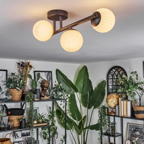 hofstein Chehalis Plafonnier, Boule lumineuse Blanc, 3 lumières* Lampes Modernes