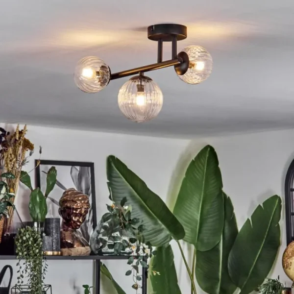 hofstein Chehalis Plafonnier, Boule lumineuse Clair, 3 lumières* Lampes Modernes