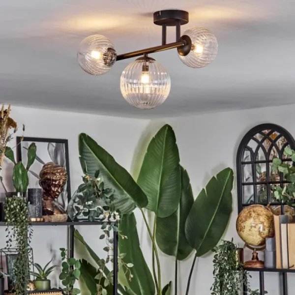hofstein Chehalis Plafonnier, Boule lumineuse Clair, 3 lumières* Lampes Modernes