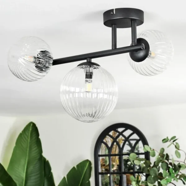 hofstein Chehalis Plafonnier, Boule lumineuse Clair, 3 lumières* Lampes Modernes