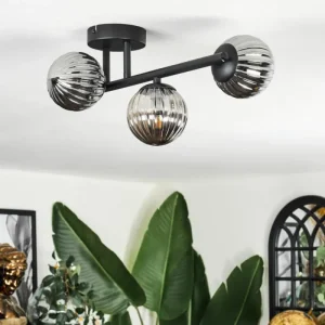 hofstein Chehalis Plafonnier, Boule lumineuse Fumé, 3 lumières* Lampes Modernes