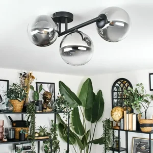 hofstein Chehalis Plafonnier, Boule lumineuse Clair, Fumé, 3 lumières* Lampes Modernes