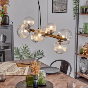 hofstein Chehalis Suspension, Boule lumineuse, Suspension Clair, 8 lumières* Lampes Modernes