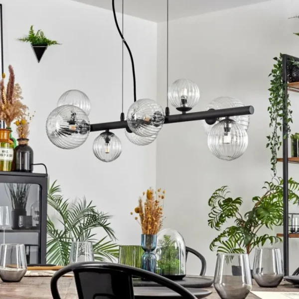 hofstein Chehalis Suspension, Boule lumineuse, Suspension Clair, 8 lumières* Lampes Modernes