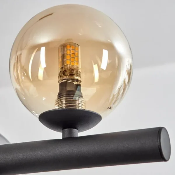hofstein Chehalis Suspension, Boule lumineuse, Suspension Ambre, Fumé, 10 lumières* Lampes Modernes