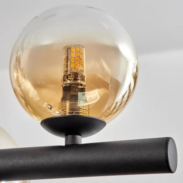hofstein Chehalis Suspension, Boule lumineuse, Suspension Ambre, Clair, 10 lumières* Lampes En Verre