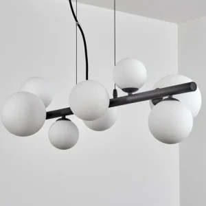 hofstein Chehalis Suspension, Boule lumineuse, Suspension Blanc, 8 lumières* Lampes En Verre