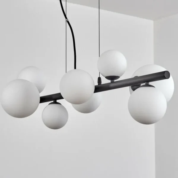 hofstein Chehalis Suspension, Boule lumineuse, Suspension Blanc, 8 lumières* Lampes En Verre