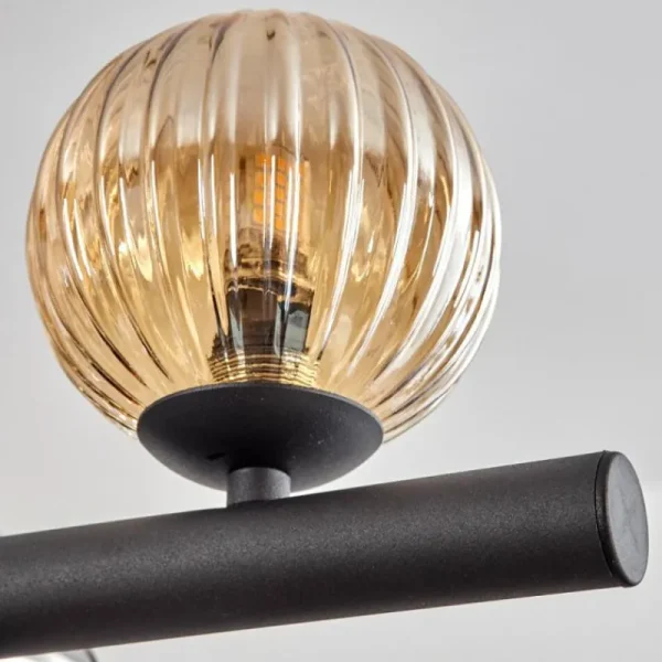 hofstein Chehalis Suspension, Boule lumineuse, Suspension Ambre, Fumé, 10 lumières* Lampes Modernes