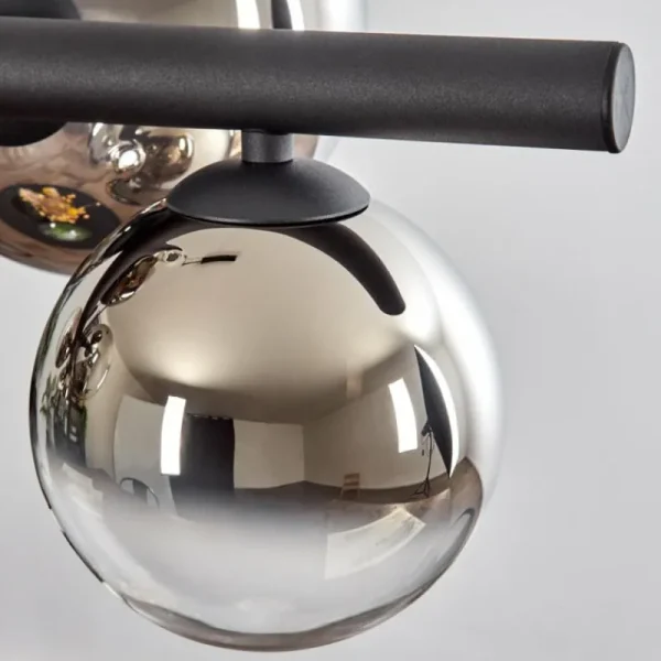 hofstein Chehalis Suspension, Boule lumineuse, Suspension Chrome, Clair, Fumé, 8 lumières* Lampes Modernes
