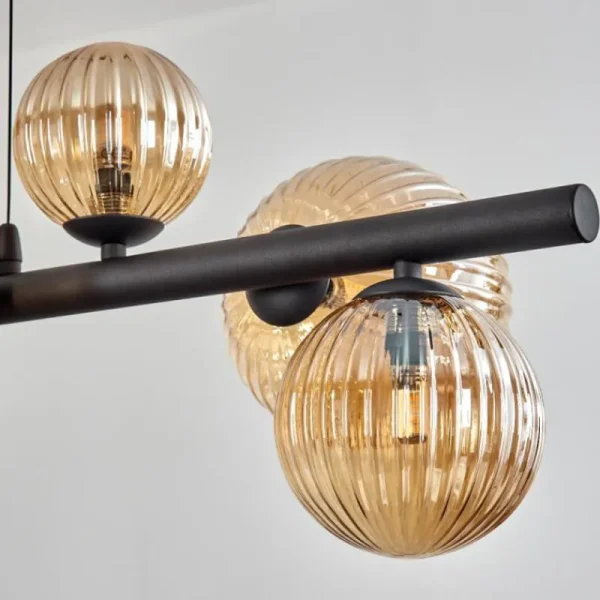 hofstein Chehalis Suspension, Boule lumineuse, Suspension Ambre, 8 lumières* Lampes Modernes