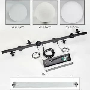 hofstein Chehalis Suspension, Boule lumineuse, Suspension Blanc, 8 lumières* Lampes En Verre