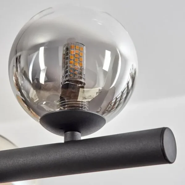 hofstein Chehalis Suspension, Boule lumineuse, Suspension Ambre, Clair, Fumé, 10 lumières* Lampes Modernes