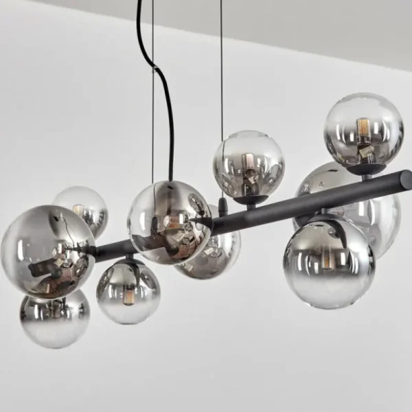 hofstein Chehalis Suspension, Boule lumineuse, Suspension Clair, Fumé, 10 lumières* Lampes Modernes