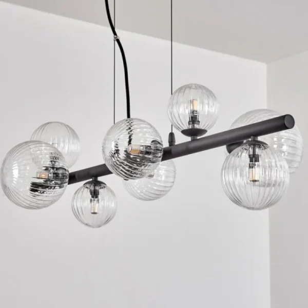 hofstein Chehalis Suspension, Boule lumineuse, Suspension Clair, 8 lumières* Lampes Modernes