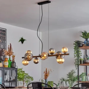 hofstein Chehalis Suspension, Boule lumineuse, Suspension Ambre, Fumé, 10 lumières* Lampes Modernes