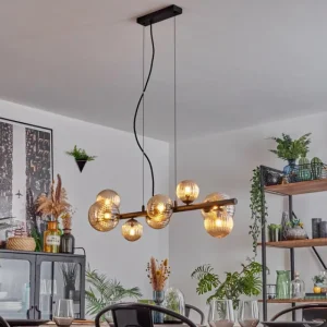 hofstein Chehalis Suspension, Boule lumineuse, Suspension Ambre, 8 lumières* Lampes Modernes