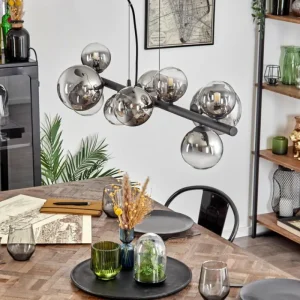 hofstein Chehalis Suspension, Boule lumineuse, Suspension Clair, Fumé, 10 lumières* Lampes Modernes