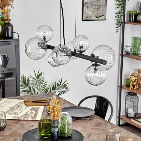 hofstein Chehalis Suspension, Boule lumineuse, Suspension Clair, 8 lumières* Lampes Modernes