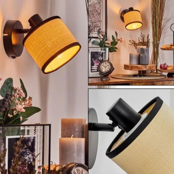 hofstein Chellas Applique murale Noir, 1 lumière* Lampes Modernes