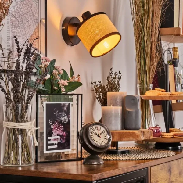 hofstein Chellas Applique murale Noir, 1 lumière* Lampes Modernes