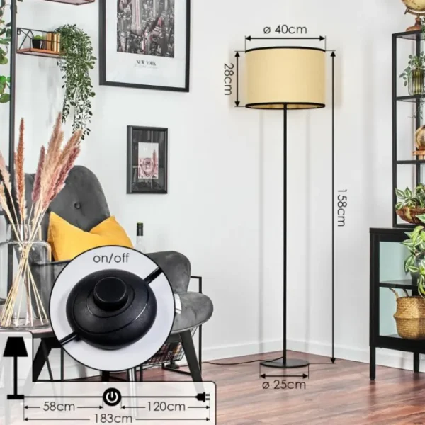 hofstein Chellas Lampadaire beige, 1 lumière* Lampes Modernes