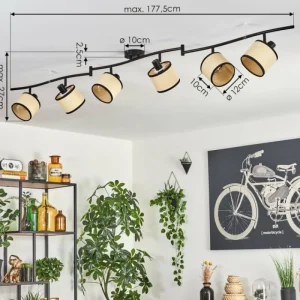 hofstein Chellas Plafonnier Noir, 6 lumières* Lampes Modernes