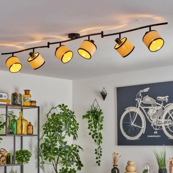 hofstein Chellas Plafonnier Noir, 6 lumières* Lampes Modernes