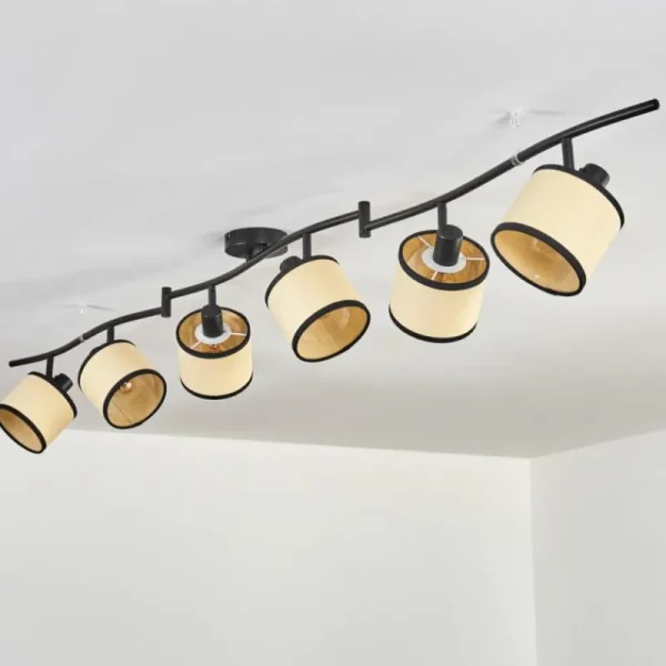 hofstein Chellas Plafonnier Noir, 6 lumières* Lampes Modernes