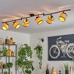 hofstein Chellas Plafonnier Noir, 6 lumières* Lampes Modernes