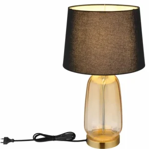 Luminaires Globo Lighting Classy Lampe à poser Ambre, Laiton, 1 lumière* Lampes En Verre