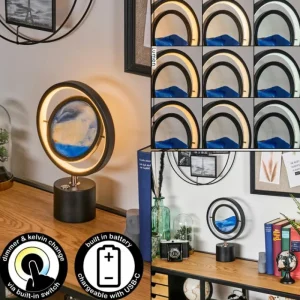 hofstein Cotas Lampe à poser LED Noir, 1 lumière* Lampes En Verre
