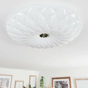 hofstein Cyran Plafonnier LED Blanc, 1 lumière, Télécommandes* Lampes Modernes