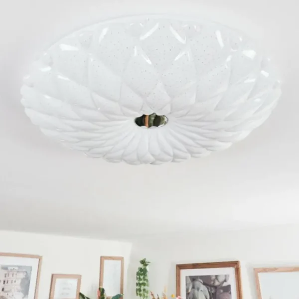 hofstein Cyran Plafonnier LED Blanc, 1 lumière, Télécommandes* Lampes Modernes