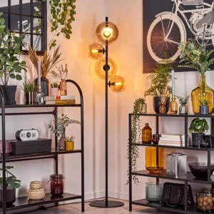 hofstein Dagan Lampadaire Ambre, 4 lumières* Lampes En Verre