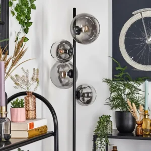 hofstein Dagan Lampadaire Clair, Fumé, 4 lumières* Lampes Modernes