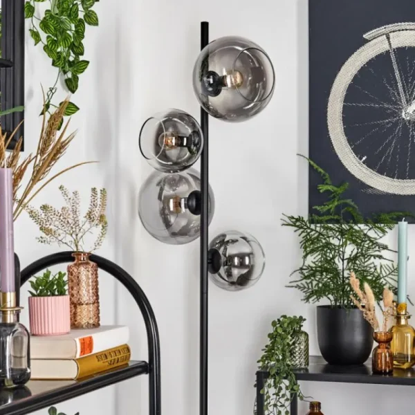 hofstein Dagan Lampadaire Clair, Fumé, 4 lumières* Lampes Modernes