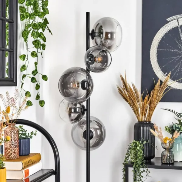 hofstein Dagan Lampadaire Clair, Fumé, 5 lumières* Lampes Modernes