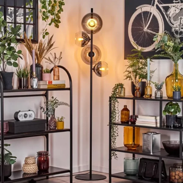 hofstein Dagan Lampadaire Clair, Fumé, 4 lumières* Lampes Modernes