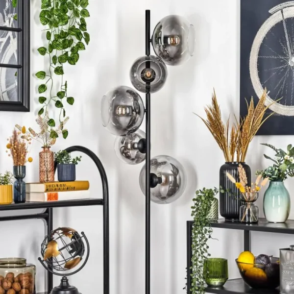 hofstein Dagan Lampadaire Clair, Fumé, 5 lumières* Lampes Modernes