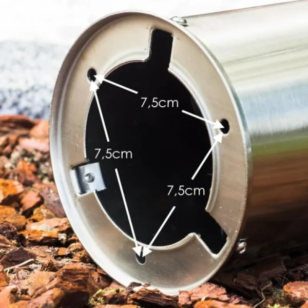 hofstein Dakar Borne lumineuse, Lampadaire Acier inoxydable, 1 lumière, Détecteur de mouvement* Lampes Modernes
