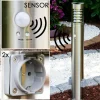 hofstein Dakar Eclairage de chemin Acier inoxydable, 1 lumière, Détecteur de mouvement* Lampes Modernes