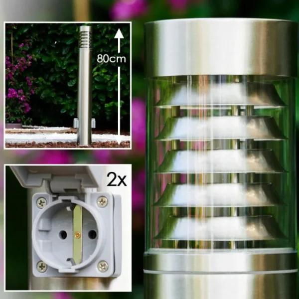 hofstein Dakar Eclairage de chemin Acier inoxydable, 1 lumière* Lampes Modernes