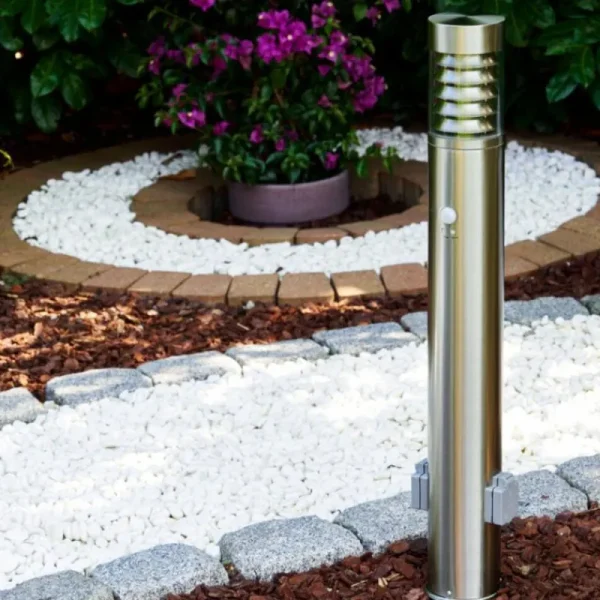 hofstein Dakar Eclairage de chemin Acier inoxydable, 1 lumière, Détecteur de mouvement* Lampes Modernes
