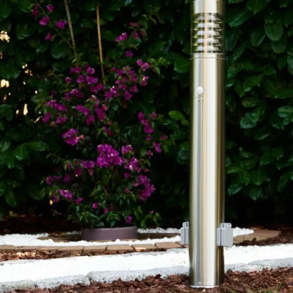 hofstein Dakar Eclairage de chemin Acier inoxydable, 1 lumière, Détecteur de mouvement* Lampes Modernes