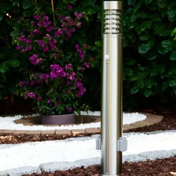 hofstein Dakar Eclairage de chemin Acier inoxydable, 1 lumière, Détecteur de mouvement* Lampes Modernes