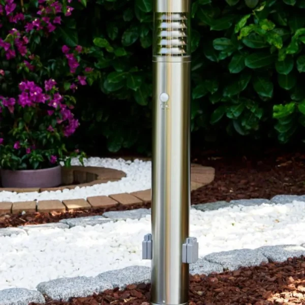 hofstein Dakar Eclairage de chemin Acier inoxydable, 1 lumière, Détecteur de mouvement* Lampes Modernes