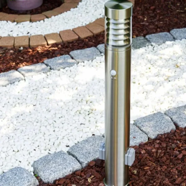 hofstein Dakar Eclairage de chemin Acier inoxydable, 1 lumière, Détecteur de mouvement* Lampes Modernes