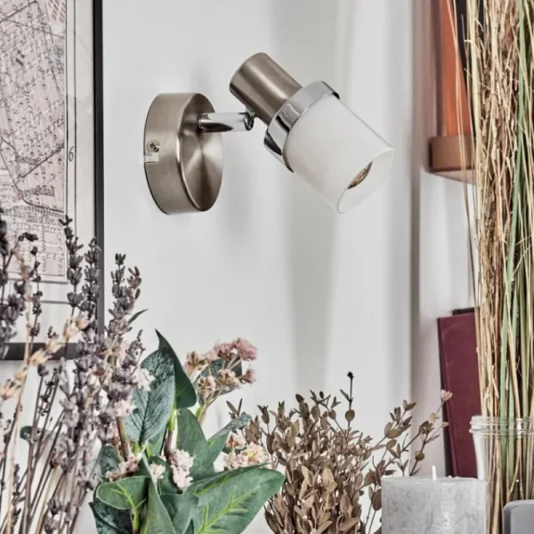 hofstein Davor Applique murale, Spot mural Chrome, Nickel mat, 1 lumière* Lampes En Verre